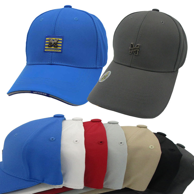 Metal patch solid caps sandwich visor baseball cap with buckle back