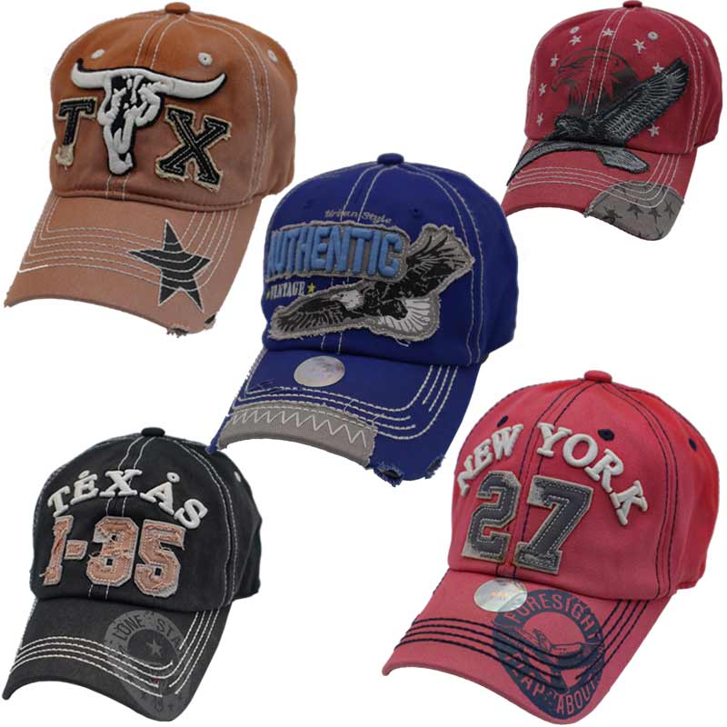 Cotton fabric big patch and embroidery fashion caps